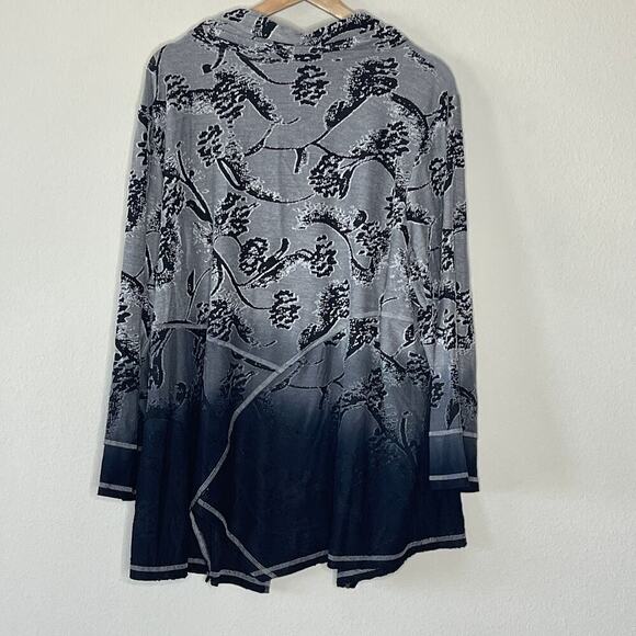 ALI MILES OMBRE COWL NECK‎ ASYMMETRICAL FLORAL PRINT TUNIC SIZE 2X NWT - Picture 2 of 9